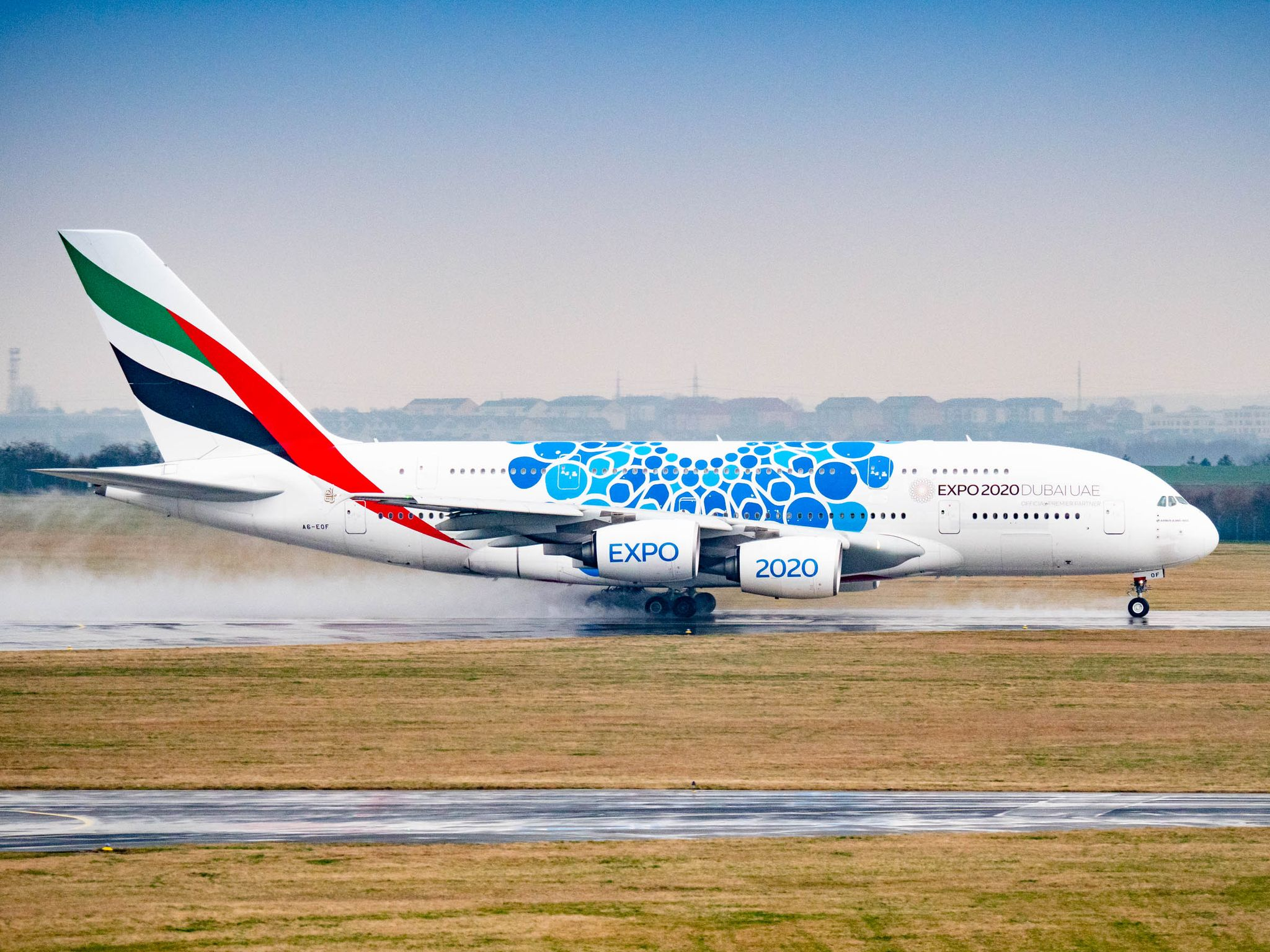 Airbus A380 na pražském letišti